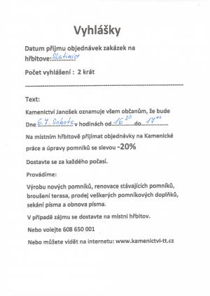 Kamenictví Janošek 1